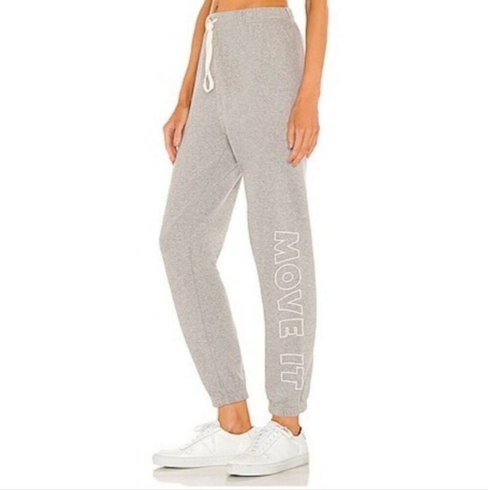MOTHER MOVE IT Gray Track Pants with Tapered Fit and Branding Size XS